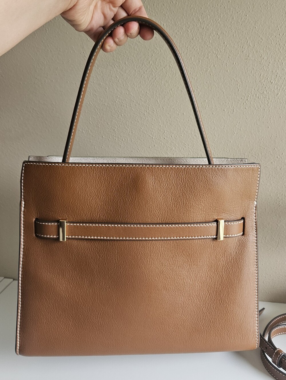 Small Lee Radziwill Double Bag. Aged Tan. Tory Burch. - Picture 2 of 13